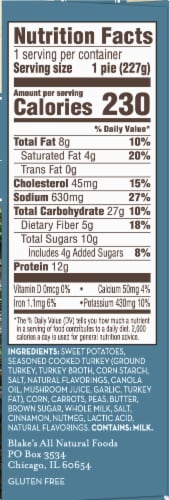 Blake's Turkey Shepherd's Pie Frozen Meal Perspective: right