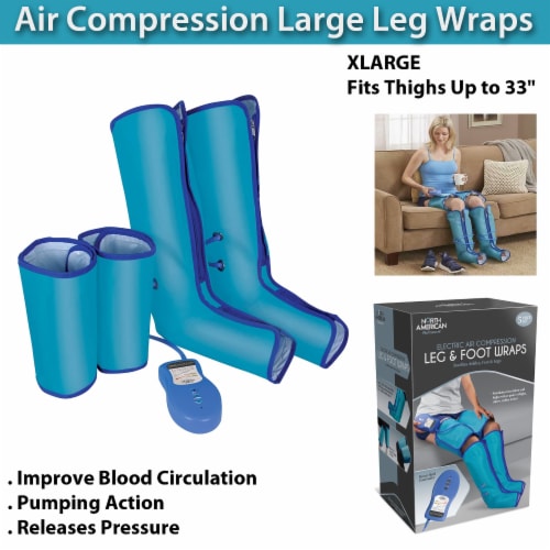 Air Compression Large Leg Wraps - XLARGE - Fits Thighs Up to  33 Perspective: right
