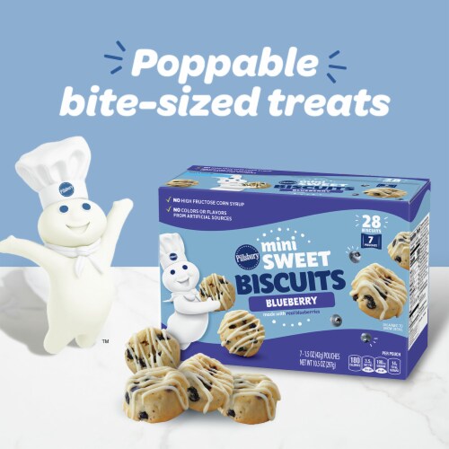 Pillsbury Blueberry Soft Baked Mini Sweet Biscuits 7 Ct 1 5 Oz Kroger