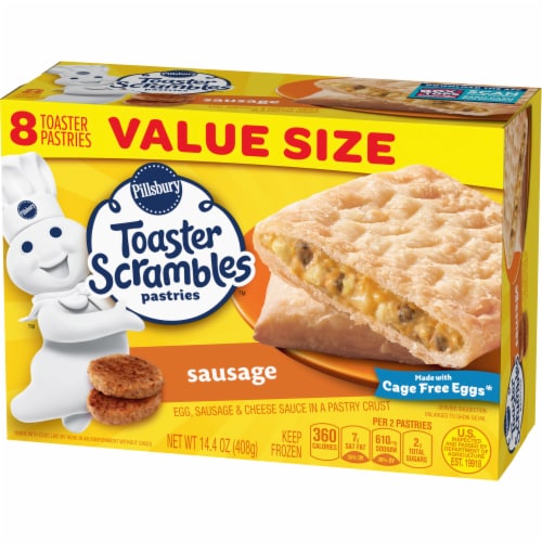 Pillsbury Sausage Toaster Scrambles Frozen Breakfast Pastries Perspective: right