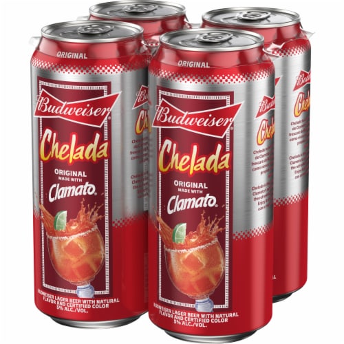 Budweiser and Clamato Chelada Beer Perspective: right
