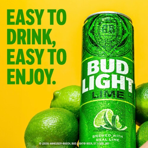 Bud Light Lime American Light Lager Beer Perspective: right