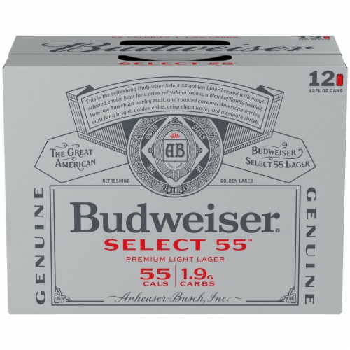 Budweiser Select 55 Light Beer Perspective: right