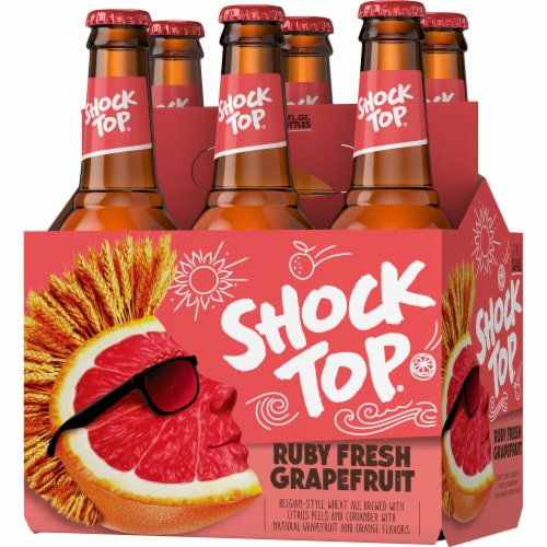 Shock Top Ruby Fresh Grapefruit Belgian-Style Wheat Ale Perspective: right