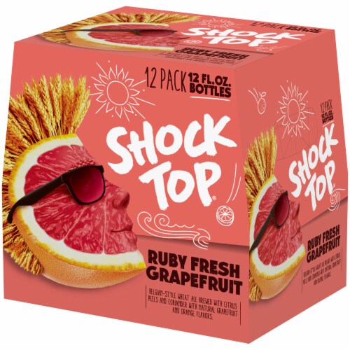 Shock Top Ruby Fresh Grapefruit Belgian-Style Wheat Ale Perspective: right