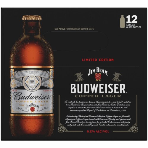 Budweiser® Jim Beam® Copper Lager Beer Perspective: right