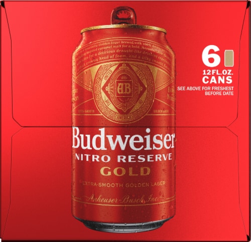 Budweiser Nitro Reserve Gold Lager Perspective: right