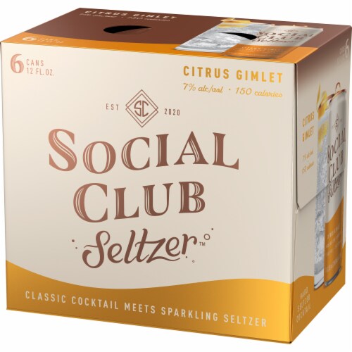 Social Club Seltzer Citrus Gimlet Hard Hard Seltzer Perspective: right