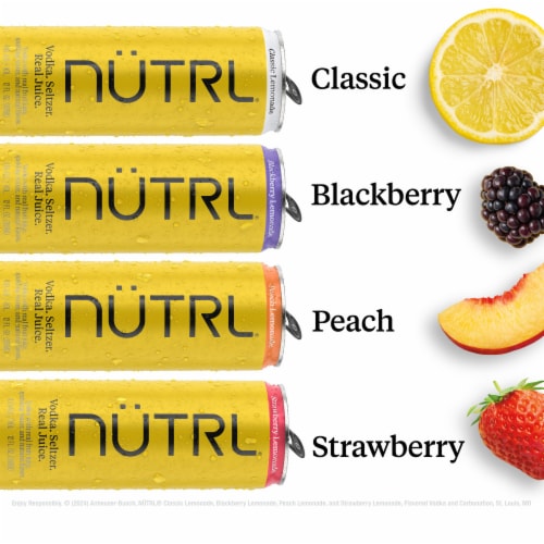 NUTRL Lemonade Variety Vodka Hard Seltzer Perspective: right