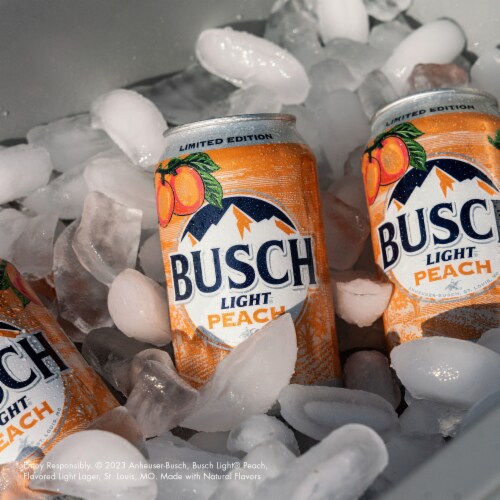 Busch Light Peach American Lager Beer Perspective: right