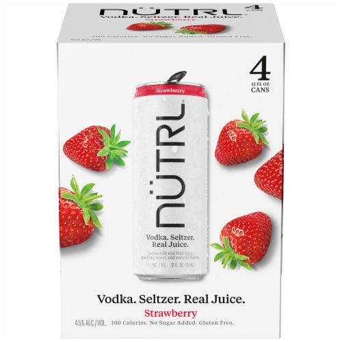NUTRL Vodka Seltzer Strawberry Perspective: right