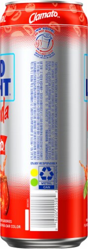 Bud Light Chelada Made With Clamato Beer Can Perspective: right
