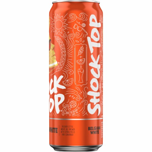 Shock Top Belgian White Ale Beer Perspective: right