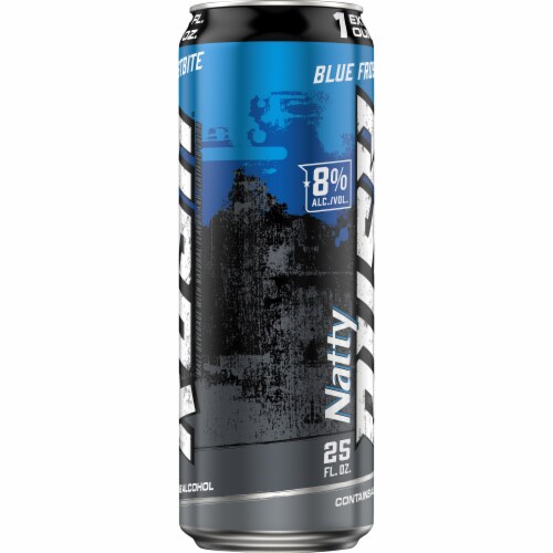 Natty Rush Blue Frostbite Malt Beverage Perspective: right
