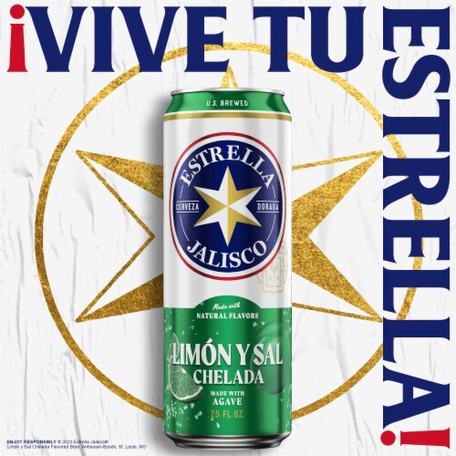 Estrella Jalisco Limon y Sal Import Chelada Beer Perspective: right