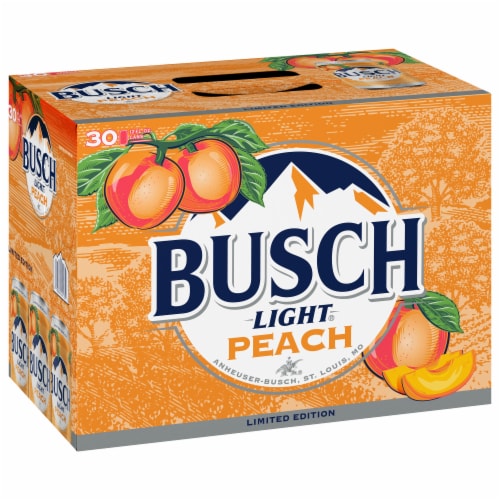 Busch Light Peach Beer 30 Cans 12 Fl