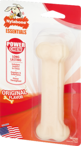 Nylabone Original Flavor Power Chew Durable Dog Toy, Medium/Wolf - Up To 35 Lb. Perspective: right