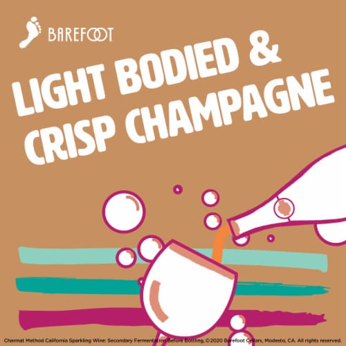 Barefoot Bubbly Extra Dry Champagne Sparkling Wine 750ml Perspective: right