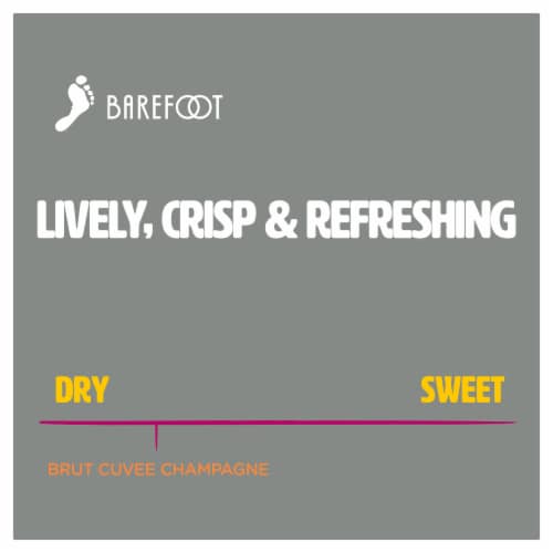 Barefoot® Bubbly Brut Cuvee Champagne Sparkling White Wine Perspective: right