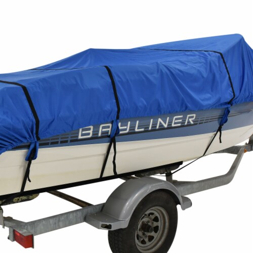 Budge Sportsman 600 Denier Blue V-Hull Fishing Boat Cover Perspective: right