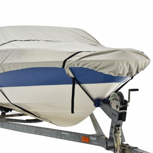 Budge Sportsman 600 Denier Center Console Flat Front / Skiff / Deck Boat Cover - Gray Perspective: right
