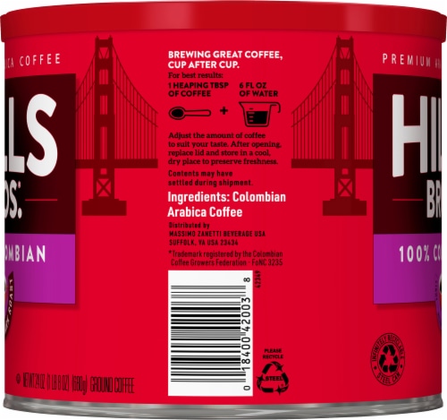 Hills Bros.® 100% Colombian Medium-Dark Roast Ground Coffee Perspective: right