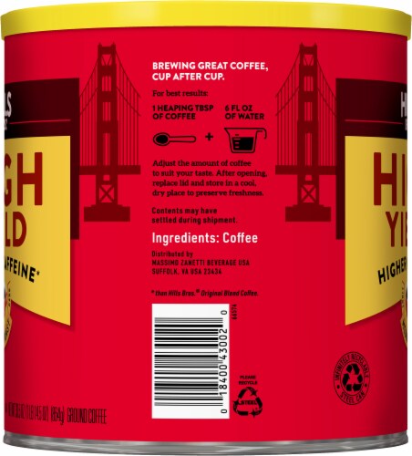 Hills Bros.® Higher Caffine High Yield Medium Roast Ground Coffee Perspective: right