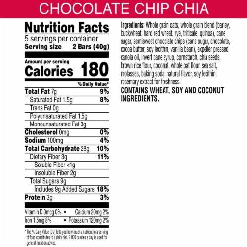 Kashi Chocolate Chip Chia Crunchy Granola Bars Perspective: right