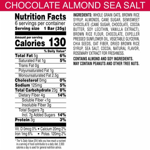 Kashi Chocolate Almond Sea Salt Chewy Granola Bars Perspective: right
