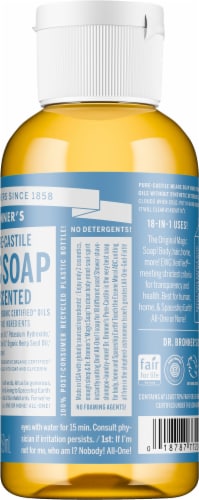 Dr. Bronner's Magic Soaps 18-in-1 Unscented Baby-Mild Pure-Castile Liquid Soap Perspective: right