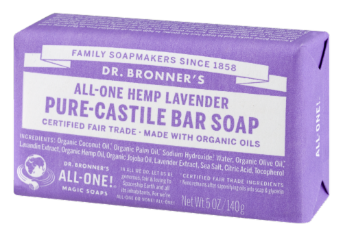 Dr. Bronner's All-One Hemp Lavender Pure-Castile Bar Soap Perspective: right