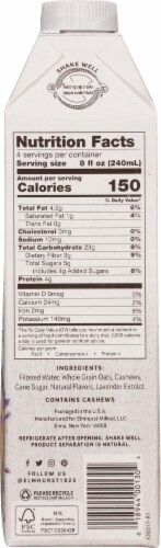 Elmhurst® Seasonal Vanilla Lavendar Rich & Creamy Oat & Cashew Nog Perspective: right