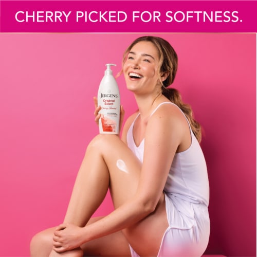 Jergens Original Scent with Cherry Almond Body Lotion Dry Skin Moisturizer Perspective: right
