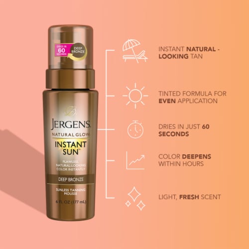 Jergens Natural Glow Deep Bronze Instant Sun Moisturizing Mousse Perspective: right