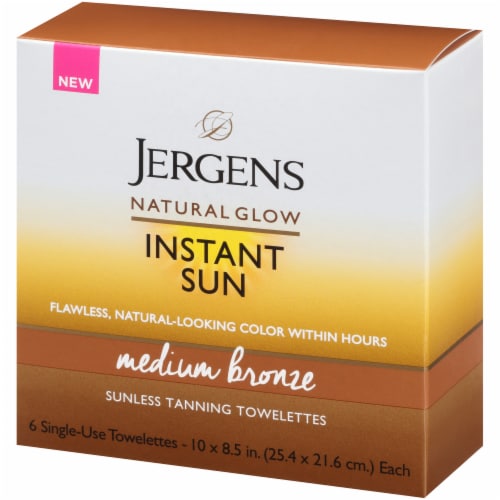 Jergens Natural Glow Instant Sun Medium Bronze Suness Tanning Towelettes Perspective: right