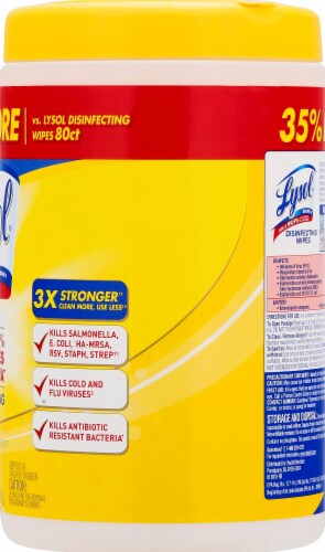 Lysol Lemon & Lime Blossom Scent Disinfecting Wet Wipes Perspective: right