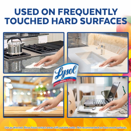 Lysol Multi-Surface Antibacterial Brand New Day Mango & Hibiscus Disinfectant Wipes Perspective: right