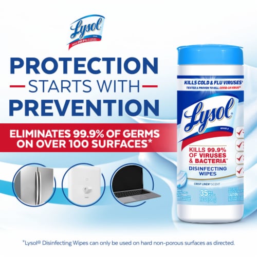 Lysol Disinfecting Wipes - Crisp Linen - 35 Count Perspective: right