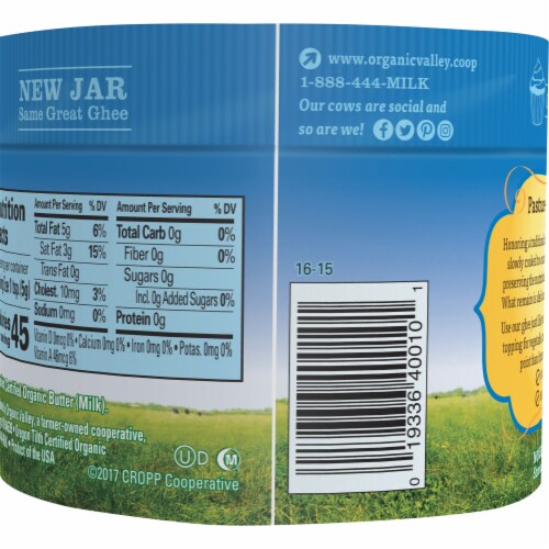 Organic Valley Ghee Clarified Butter Perspective: right