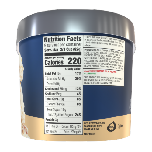 Toft's® Butter Pecan Ice Cream Tub Perspective: right