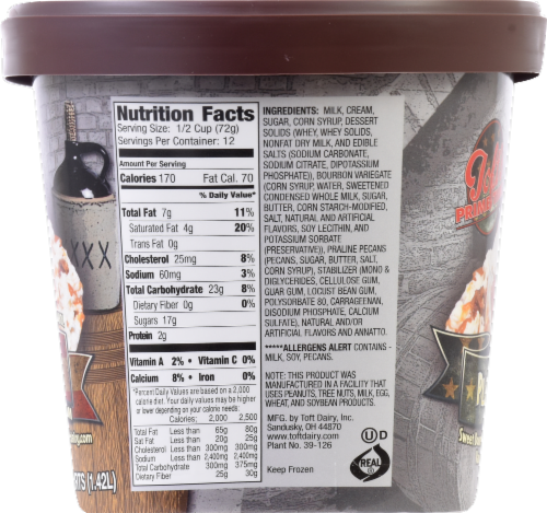 Toft's Plastered Praline Pecan Ice Cream Tub Perspective: right