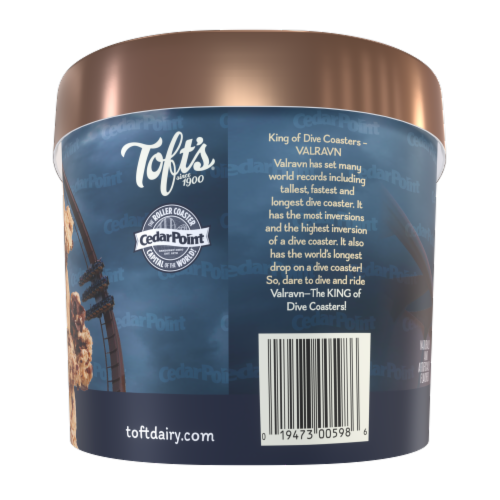 Toft's™ Salty Caramel Fudge Truffle Ice Cream Tub Perspective: right