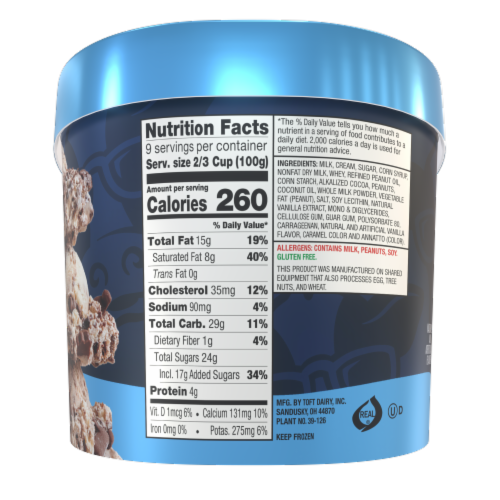 Toft's® Vanilla Tilly Tracks™ Ice Cream Tub Perspective: right