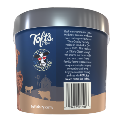 Toft's® Chocolate Ice Cream Tub Perspective: right