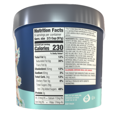 Toft's® Birthday Cake Ice Cream Tub Perspective: right
