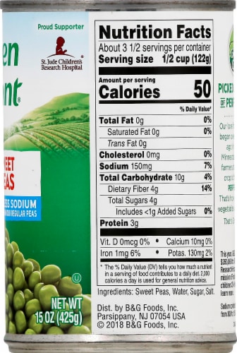 Green Giant Low Sodium Sweet Peas Perspective: right