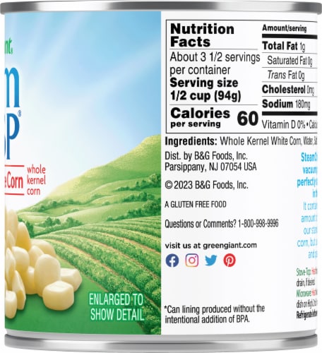 Green Giant® Steam Crisp® Super Sweet White Corn Perspective: right