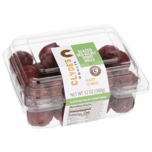 Clyde's® Donuts Glazed Red Velvet Donut Holes Perspective: right
