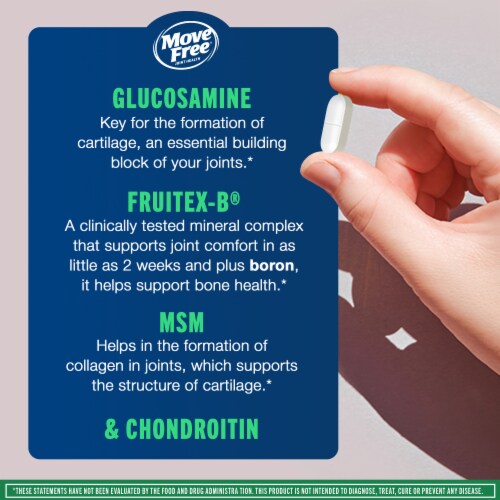 Move Free Joint Health Advanced Plus MSM Tablets Perspective: right