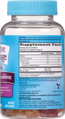 Digestive Advantage Prebiotic Fiber + Probiotic Digestive Health Supplement Gummies Perspective: right